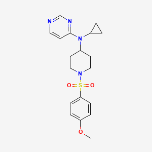 molecular formula C19H24N4O3S B2526332 N-Cyclopropyl-N-[1-(4-methoxyphenyl)sulfonylpiperidin-4-yl]pyrimidin-4-amine CAS No. 2380175-07-3