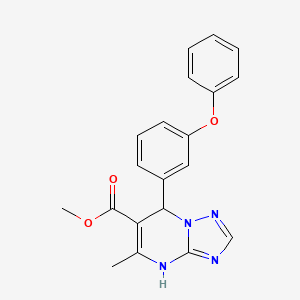 molecular formula C20H18N4O3 B2526346 Methyl 5-methyl-7-(3-phenoxyphenyl)-4,7-dihydro-[1,2,4]triazolo[1,5-a]pyrimidine-6-carboxylate CAS No. 941897-24-1
