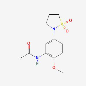 molecular formula C12H16N2O4S B2526349 N-(5-(1,1-dioxidoisothiazolidin-2-yl)-2-methoxyphenyl)acetamide CAS No. 941932-71-4