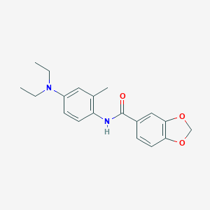 molecular formula C19H22N2O3 B252635 N-[4-(diethylamino)-2-methylphenyl]-1,3-benzodioxole-5-carboxamide 