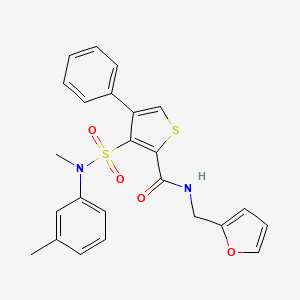 molecular formula C24H22N2O4S2 B2526351 N-(呋喃-2-基甲基)-3-[甲基(3-甲基苯基)磺酰氨基]-4-苯硫代吩-2-甲酰胺 CAS No. 1114872-80-8