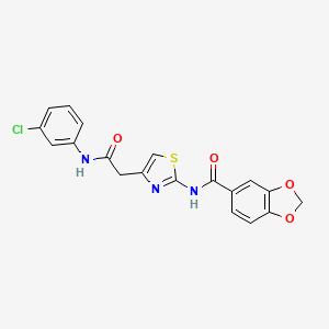 N-(4-(2-((3-chlorophenyl)amino)-2-oxoethyl)thiazol-2-yl)benzo[d][1,3]dioxole-5-carboxamide