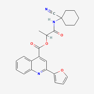 molecular formula C24H23N3O4 B2526368 1-[(1-Cyanocyclohexyl)carbamoyl]ethyl 2-(furan-2-yl)quinoline-4-carboxylate CAS No. 939157-66-1