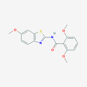 molecular formula C17H16N2O4S B252637 2,6-dimethoxy-N-(6-methoxy-1,3-benzothiazol-2-yl)benzamide 