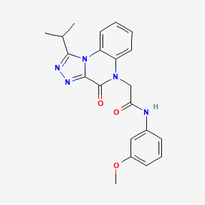 molecular formula C21H21N5O3 B2526370 2-(1-异丙基-4-氧代-[1,2,4]三唑并[4,3-a]喹喔啉-5(4H)-基)-N-(3-甲氧基苯基)乙酰胺 CAS No. 1260912-23-9