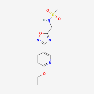 molecular formula C11H14N4O4S B2526374 N-((3-(6-乙氧基吡啶-3-基)-1,2,4-恶二唑-5-基)甲基)甲磺酰胺 CAS No. 1903941-10-5