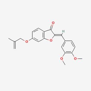 molecular formula C21H20O5 B2526378 (Z)-2-(3,4-二甲氧基苄亚叉)基)-6-((2-甲基烯丙基)氧基)苯并呋喃-3(2H)-酮 CAS No. 858757-94-5
