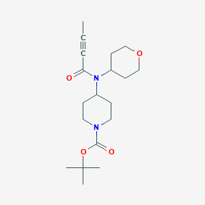 molecular formula C19H30N2O4 B2526386 Tert-butyl 4-[but-2-ynoyl(oxan-4-yl)amino]piperidine-1-carboxylate CAS No. 2411300-03-1