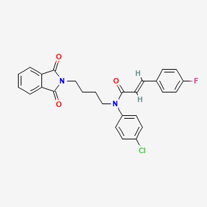 molecular formula C27H22ClFN2O3 B2526387 (E)-N-(4-chlorophenyl)-N-(4-(1,3-dioxoisoindolin-2-yl)butyl)-3-(4-fluorophenyl)acrylamide CAS No. 329783-34-8