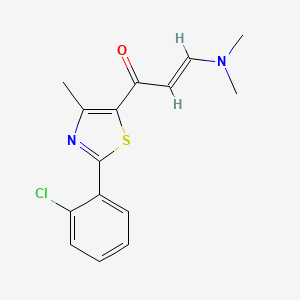 molecular formula C15H15ClN2OS B2526405 (E)-1-[2-(2-chlorophenyl)-4-methyl-1,3-thiazol-5-yl]-3-(dimethylamino)-2-propen-1-one CAS No. 478047-33-5