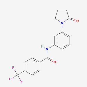 molecular formula C18H15F3N2O2 B2526407 N-(3-(2-oxopyrrolidin-1-yl)phenyl)-4-(trifluoromethyl)benzamide CAS No. 941957-13-7