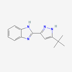 molecular formula C14H16N4 B2526413 2-(3-(tert-butyl)-1H-pyrazol-5-yl)-1H-benzo[d]imidazole CAS No. 321143-15-1