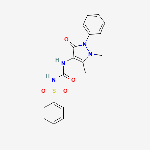 molecular formula C19H20N4O4S B2526415 1-(1,5-Dimethyl-3-oxo-2-phenyl-4-pyrazolyl)-3-(4-methylphenyl)sulfonylurea CAS No. 326015-55-8