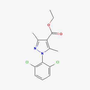 molecular formula C14H14Cl2N2O2 B2526418 ethyl 1-(2,6-dichlorophenyl)-3,5-dimethyl-1H-pyrazole-4-carboxylate CAS No. 1006441-21-9