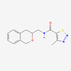 molecular formula C14H15N3O2S B2526429 N-(isochroman-3-ylmethyl)-4-methyl-1,2,3-thiadiazole-5-carboxamide CAS No. 2034280-97-0