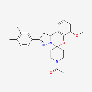 1-(2-(3,4-Dimethylphenyl)-7-methoxy-1,10b-dihydrospiro[benzo[e]pyrazolo[1,5-c][1,3]oxazine-5,4'-piperidin]-1'-yl)ethanone