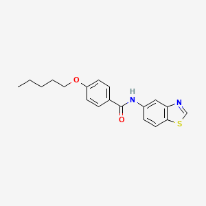 molecular formula C19H20N2O2S B2526434 N-(苯并[d]噻唑-5-基)-4-(戊氧基)苯甲酰胺 CAS No. 922858-09-1