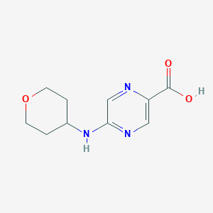 molecular formula C10H13N3O3 B2526436 5-(Oxan-4-ylamino)pyrazine-2-carboxylic acid CAS No. 1339056-30-2