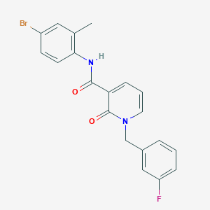 molecular formula C20H16BrFN2O2 B2526450 N-(4-bromo-2-methylphenyl)-1-(3-fluorobenzyl)-2-oxo-1,2-dihydropyridine-3-carboxamide CAS No. 1005297-76-6