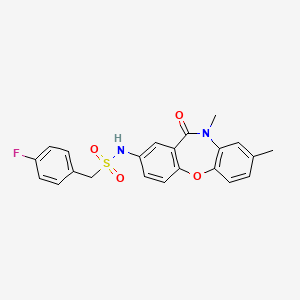 N-(8,10-dimethyl-11-oxo-10,11-dihydrodibenzo[b,f][1,4]oxazepin-2-yl)-1-(4-fluorophenyl)methanesulfonamide