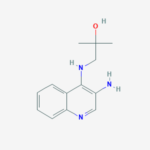 molecular formula C13H17N3O B2526463 1-((3-Aminoquinolin-4-yl)amino)-2-methylpropan-2-ol CAS No. 129655-59-0
