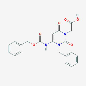 molecular formula C21H19N3O6 B2526466 2-[3-Benzyl-2,6-dioxo-4-(phenylmethoxycarbonylamino)pyrimidin-1-yl]acetic acid CAS No. 2287280-77-5