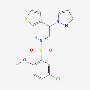 N-(2-(1H-pyrazol-1-yl)-2-(thiophen-3-yl)ethyl)-5-chloro-2-methoxybenzenesulfonamide