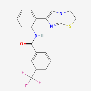 molecular formula C19H14F3N3OS B2526476 N-(2-(2,3-dihydroimidazo[2,1-b]thiazol-6-yl)phenyl)-3-(trifluoromethyl)benzamide CAS No. 2034289-11-5