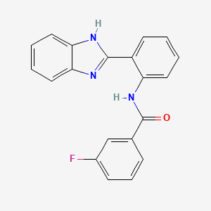 molecular formula C20H14FN3O B2526482 N-(2-(1H-benzo[d]imidazol-2-yl)phenyl)-3-fluorobenzamide CAS No. 313469-48-6