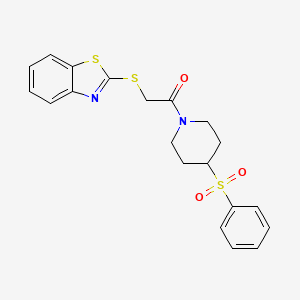 2-(Benzo[d]thiazol-2-ylthio)-1-(4-(phenylsulfonyl)piperidin-1-yl)ethanone