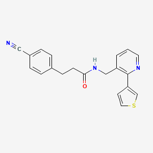 3-(4-cyanophenyl)-N-((2-(thiophen-3-yl)pyridin-3-yl)methyl)propanamide