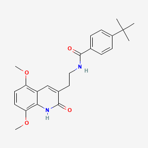 molecular formula C24H28N2O4 B2526501 4-tert-butyl-N-[2-(5,8-dimethoxy-2-oxo-1H-quinolin-3-yl)ethyl]benzamide CAS No. 851404-07-4
