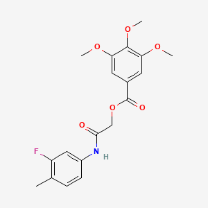 molecular formula C19H20FNO6 B2526504 [2-(3-Fluoro-4-methylanilino)-2-oxoethyl] 3,4,5-trimethoxybenzoate CAS No. 1004724-24-6