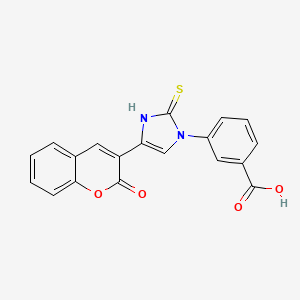 molecular formula C19H12N2O4S B2526506 3-(4-(2-oxo-2H-chromen-3-yl)-2-thioxo-2,3-dihydro-1H-imidazol-1-yl)benzoic acid CAS No. 688791-76-6