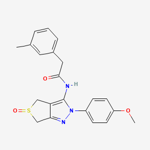 molecular formula C21H21N3O3S B2526512 N-(2-(4-methoxyphenyl)-5-oxido-4,6-dihydro-2H-thieno[3,4-c]pyrazol-3-yl)-2-(m-tolyl)acetamide CAS No. 958702-42-6