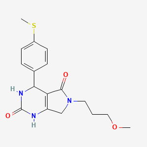 molecular formula C17H21N3O3S B2526515 6-(3-methoxypropyl)-4-(4-(methylthio)phenyl)-3,4,6,7-tetrahydro-1H-pyrrolo[3,4-d]pyrimidine-2,5-dione CAS No. 1021218-28-9