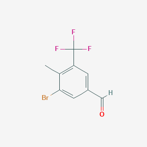 molecular formula C9H6BrF3O B2526519 3-Bromo-4-methyl-5-(trifluoromethyl)benzaldehyde CAS No. 2383384-91-4