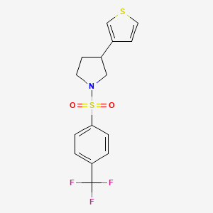 3-(Thiophen-3-yl)-1-((4-(trifluoromethyl)phenyl)sulfonyl)pyrrolidine