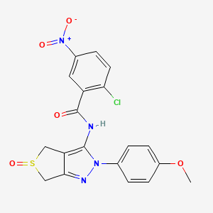 molecular formula C19H15ClN4O5S B2526523 2-chloro-N-(2-(4-methoxyphenyl)-5-oxido-4,6-dihydro-2H-thieno[3,4-c]pyrazol-3-yl)-5-nitrobenzamide CAS No. 1007192-45-1