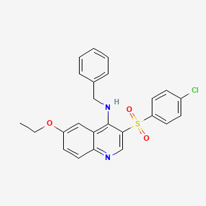 molecular formula C24H21ClN2O3S B2526526 N-苄基-3-((4-氯苯基)磺酰基)-6-乙氧基喹啉-4-胺 CAS No. 895640-21-8