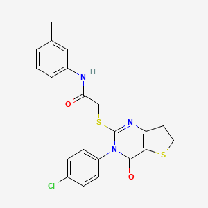 2-((3-(4-chlorophenyl)-4-oxo-3,4,6,7-tetrahydrothieno[3,2-d]pyrimidin-2-yl)thio)-N-(m-tolyl)acetamide
