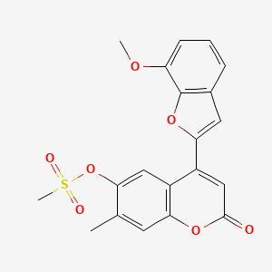4-(7-methoxy-1-benzofuran-2-yl)-7-methyl-2-oxo-2H-chromen-6-yl methanesulfonate
