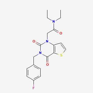 molecular formula C19H20FN3O3S B2526530 N,N-diethyl-2-[3-[(4-fluorophenyl)methyl]-2,4-dioxothieno[3,2-d]pyrimidin-1-yl]acetamide CAS No. 879138-52-0
