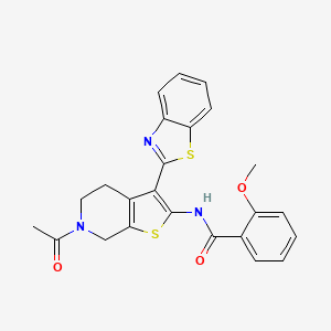molecular formula C24H21N3O3S2 B2526532 N-(6-乙酰基-3-(苯并[d]噻唑-2-基)-4,5,6,7-四氢噻吩并[2,3-c]吡啶-2-基)-2-甲氧基苯甲酰胺 CAS No. 864859-77-8