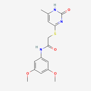 molecular formula C15H17N3O4S B2526534 N-(3,5-dimethoxyphenyl)-2-[(6-methyl-2-oxo-1H-pyrimidin-4-yl)sulfanyl]acetamide CAS No. 905694-63-5
