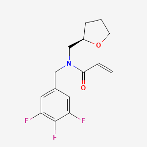 molecular formula C15H16F3NO2 B2526538 N-[[(2R)-Oxolan-2-yl]methyl]-N-[(3,4,5-trifluorophenyl)methyl]prop-2-enamide CAS No. 2411179-52-5
