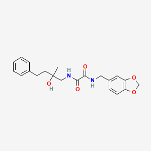 molecular formula C21H24N2O5 B2526547 N1-(苯并[d][1,3]二氧杂环-5-基甲基)-N2-(2-羟基-2-甲基-4-苯基丁基)草酰胺 CAS No. 1286713-24-3
