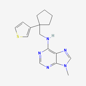 molecular formula C16H19N5S B2526552 9-Methyl-N-[(1-thiophen-3-ylcyclopentyl)methyl]purin-6-amine CAS No. 2380070-39-1