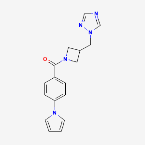 (3-((1H-1,2,4-triazol-1-yl)methyl)azetidin-1-yl)(4-(1H-pyrrol-1-yl)phenyl)methanone