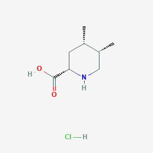 molecular formula C8H16ClNO2 B2526558 (2S,4S,5S)-4,5-Dimethylpiperidine-2-carboxylic acid;hydrochloride CAS No. 2378490-57-2